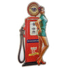 American Gas Pin Up Girl Embossed Metal Sign